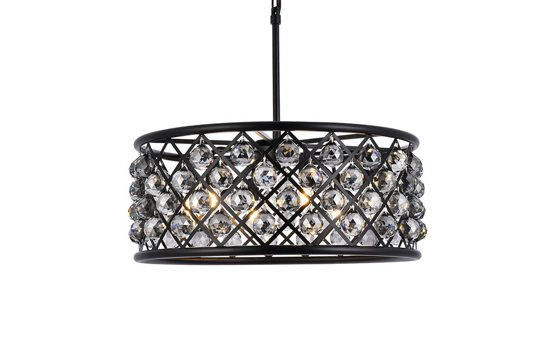 Elegant Crystal Grid Hoop 3 Light Chandelier - Matte Black/Silver, L 25" (1214D25MB-SS-RC)