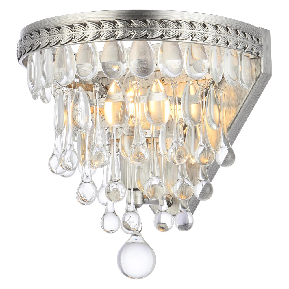 Elegant Wall Sconce - Antique Silver (1219W9AS-RC)