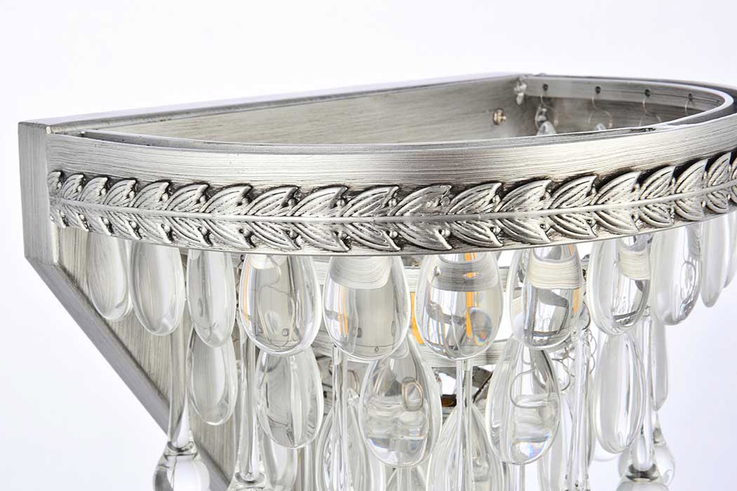 Elegant Wall Sconce - Antique Silver (1219W9AS-RC)