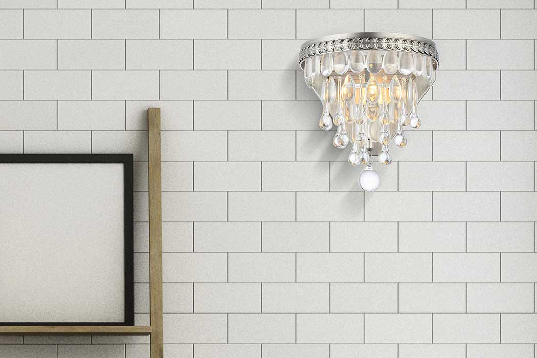Elegant Wall Sconce - Antique Silver (1219W9AS-RC)