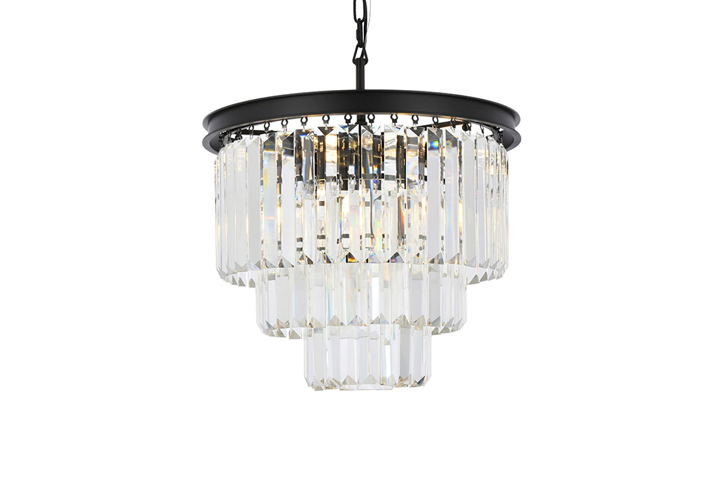 Elegant Urban Classic Chandelier - Matte Black, L 20" (1231D20MB-RC)