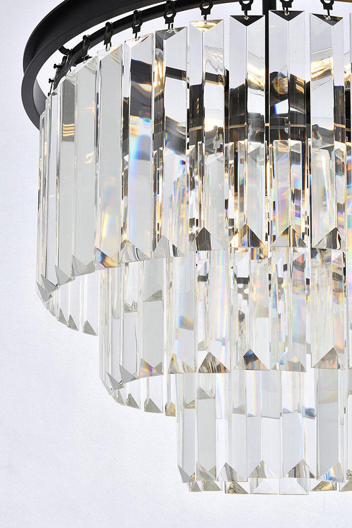 Elegant Urban Classic Chandelier - Matte Black, L 20" (1231D20MB-RC)