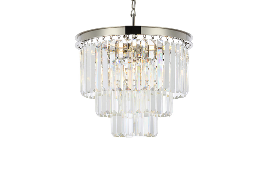 Elegant Urban Classic Chandelier - Polished Nickel, L 20" (1231D20PN-RC)