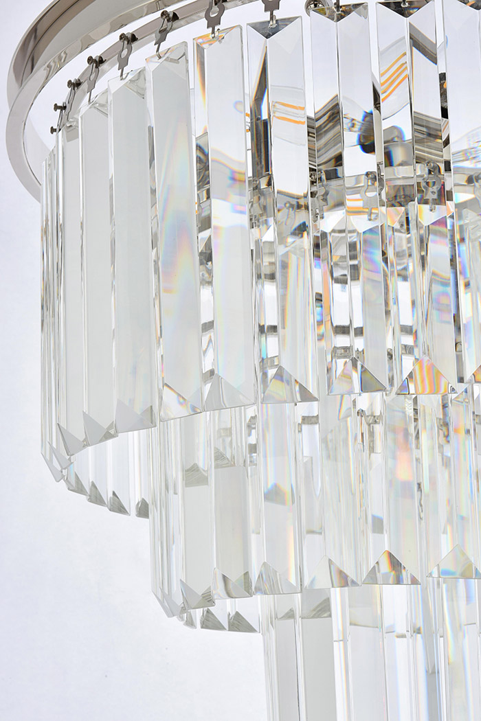 Elegant Urban Classic Chandelier - Polished Nickel, L 20" (1231D20PN-RC)