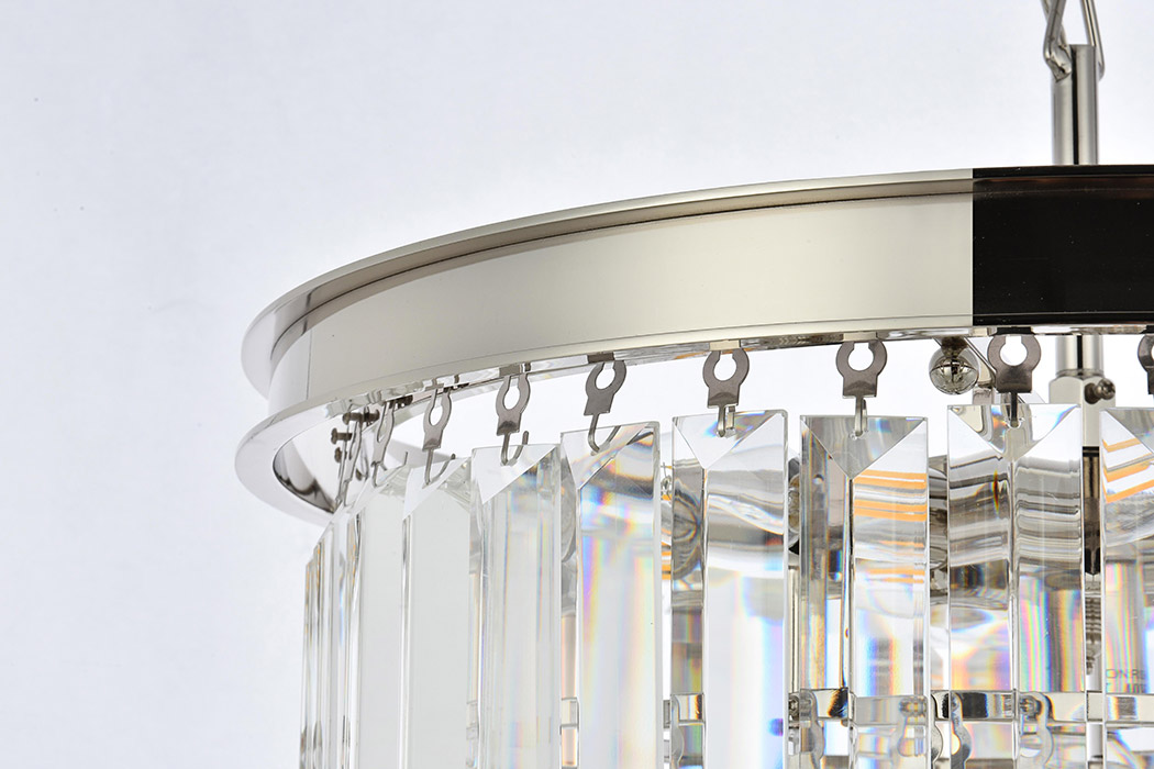 Elegant Urban Classic Chandelier - Polished Nickel, L 20" (1231D20PN-RC)