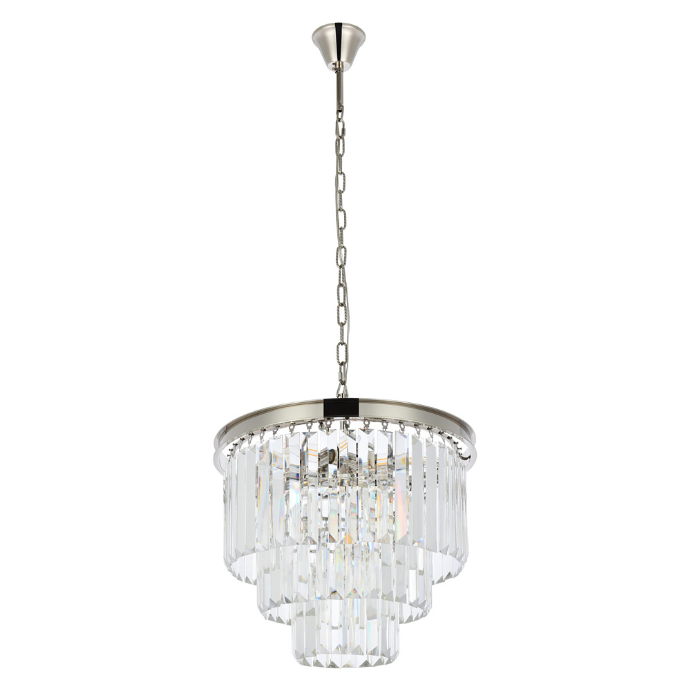 Elegant Urban Classic Chandelier - Polished Nickel, L 20" (1231D20PN-RC)