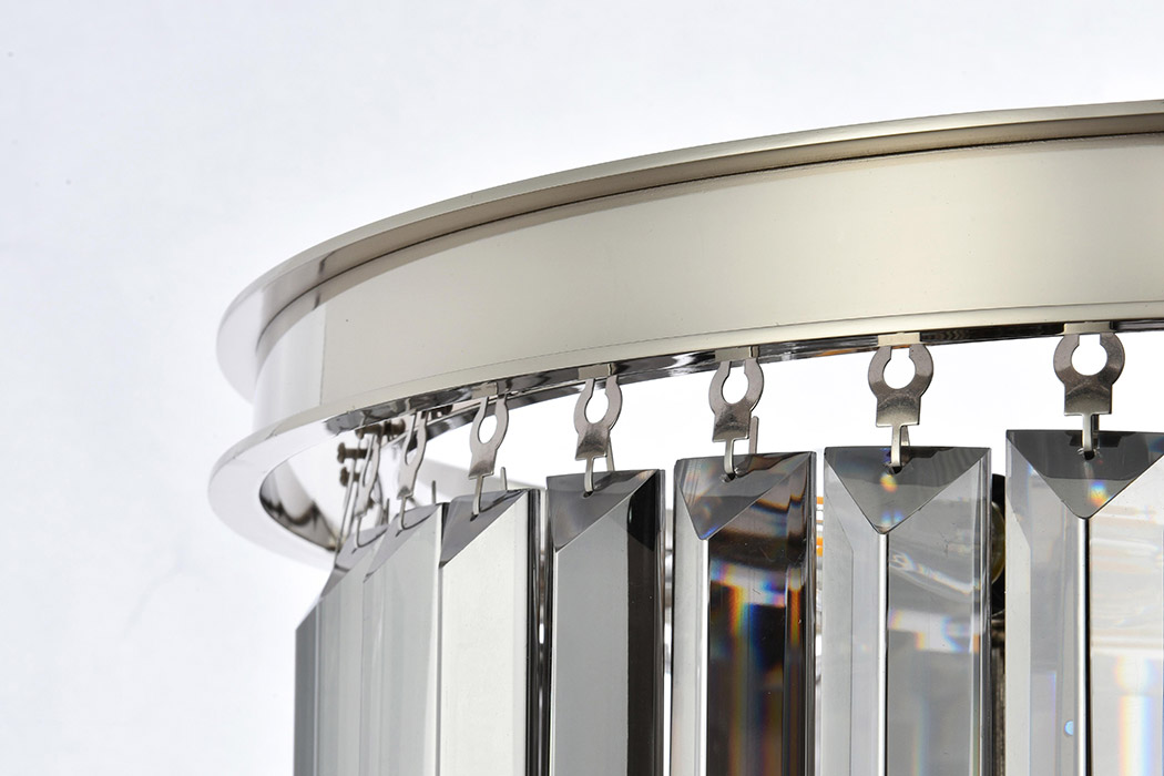 Elegant Urban Classic Chandelier - Polished Nickel/Silver, L 20" (1231D20PN-SS-RC)