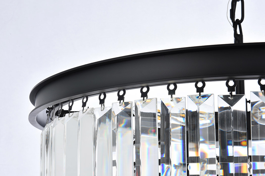 Elegant Urban Classic Chandelier - Matte Black, L 26" (1231D26MB-RC)