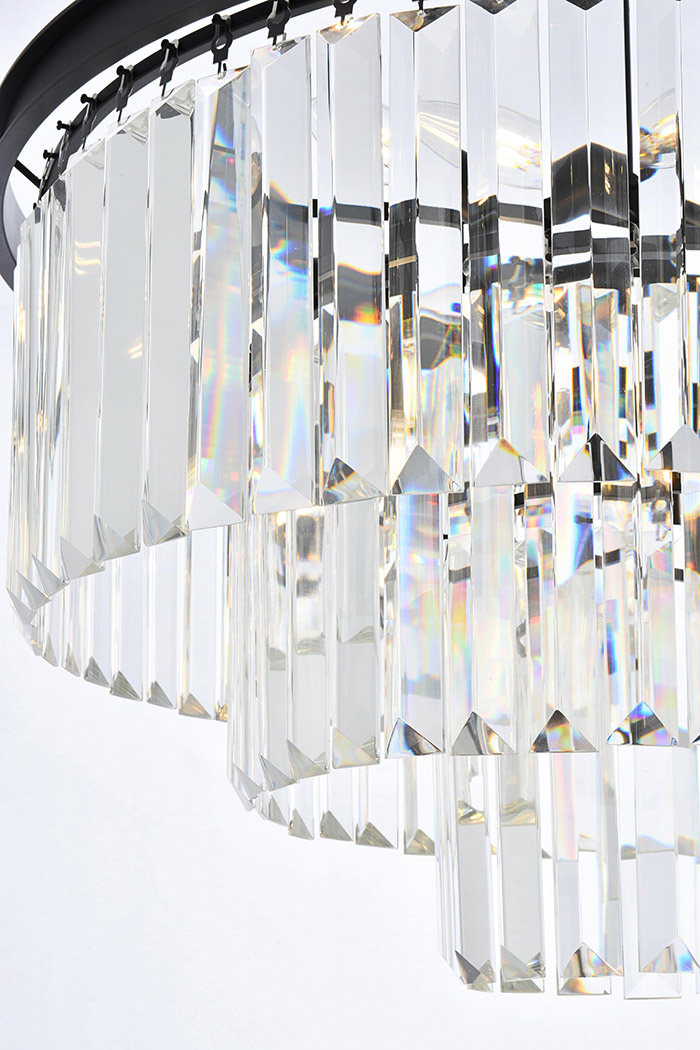 Elegant Urban Classic Chandelier - Matte Black, L 26" (1231D26MB-RC)