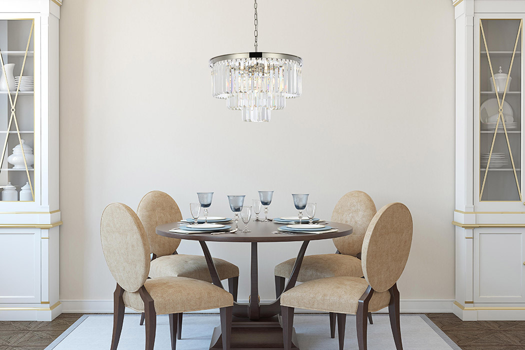Elegant Urban Classic Chandelier - Polished Nickel, L 26" (1231D26PN-RC)