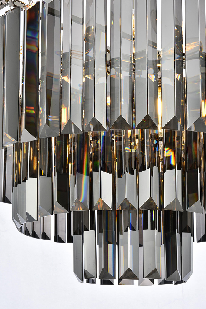 Elegant Urban Classic Chandelier - Polished Nickel/Silver, L 26" (1231D26PN-SS-RC)