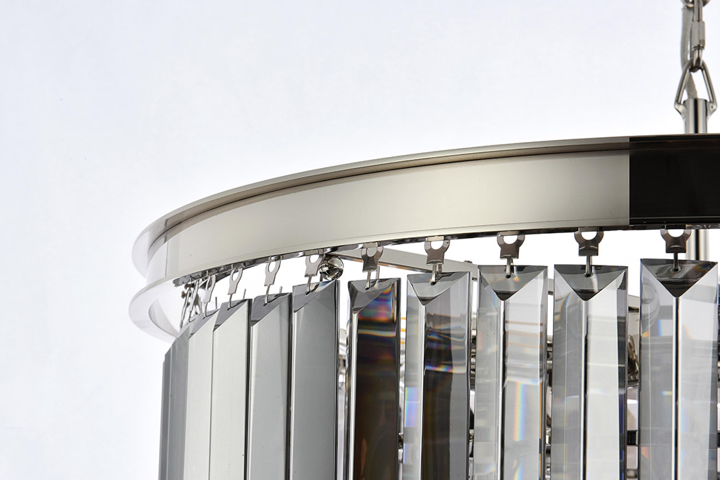 Elegant Urban Classic Chandelier - Polished Nickel/Silver, L 26" (1231D26PN-SS-RC)