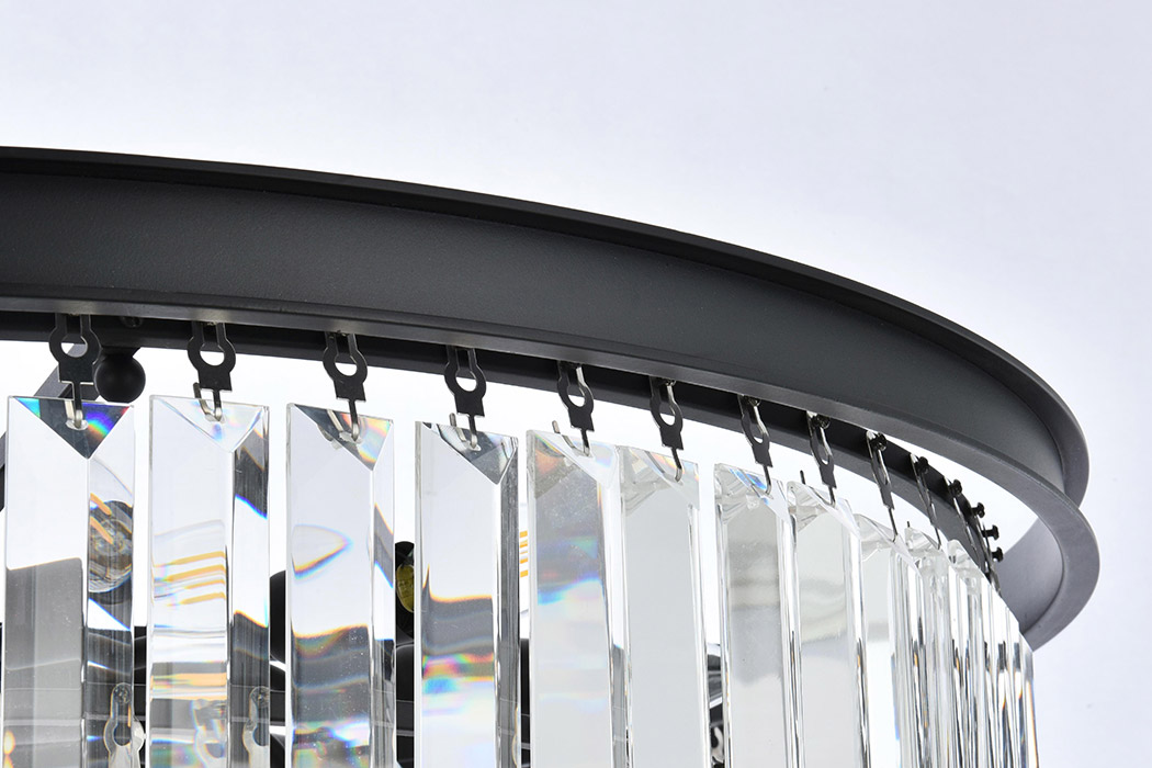Elegant Urban Classic Chandelier - Matte Black, L 32" (1231D32MB-RC)