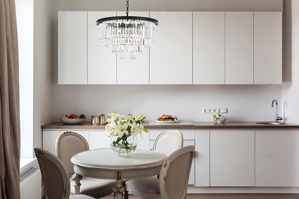Elegant Urban Classic Chandelier - Matte Black, L 32" (1231D32MB-RC)