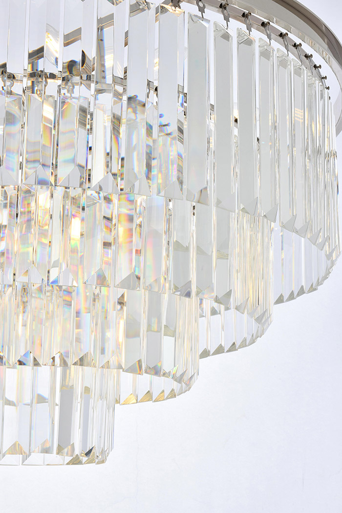 Elegant Urban Classic Chandelier - Polished Nickel, L 32" (1231D32PN-RC)