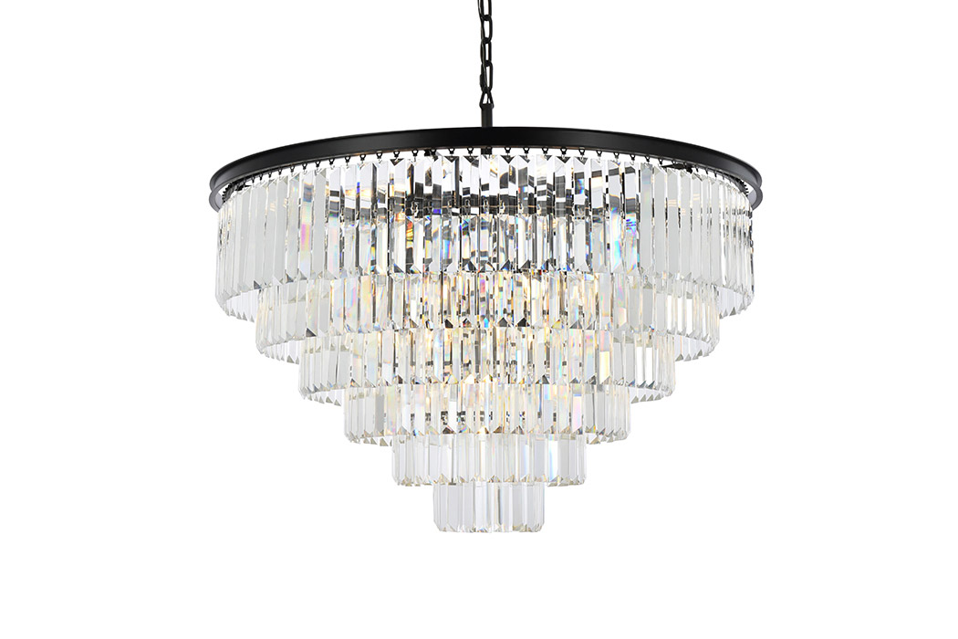 Elegant Urban Classic Chandelier - Matte Black, L 44" (1231D44MB-RC)