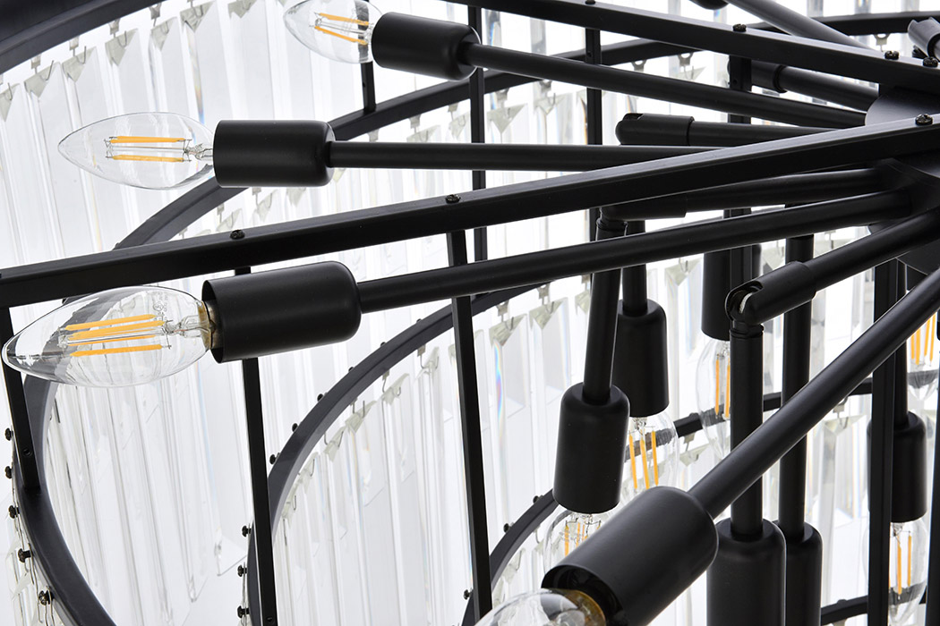 Elegant Urban Classic Chandelier - Matte Black, L 44" (1231D44MB-RC)
