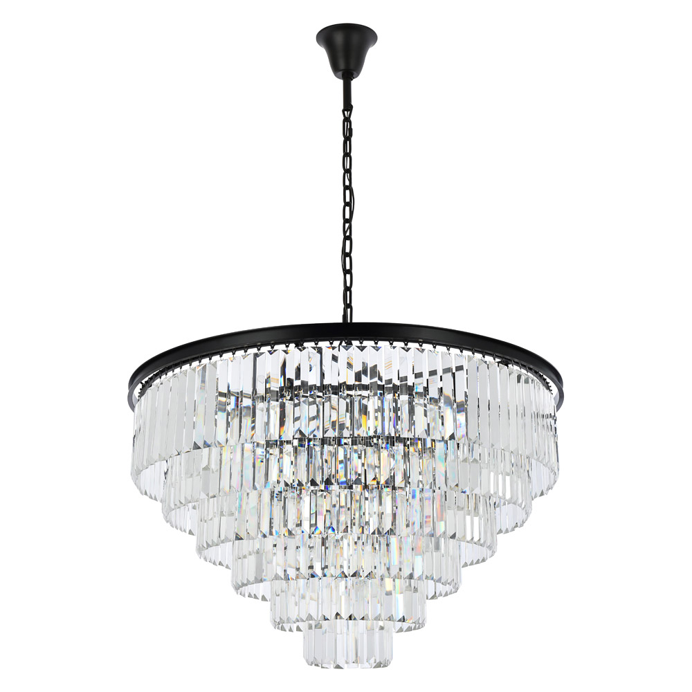 Elegant Urban Classic Chandelier - Matte Black, L 44" (1231D44MB-RC)