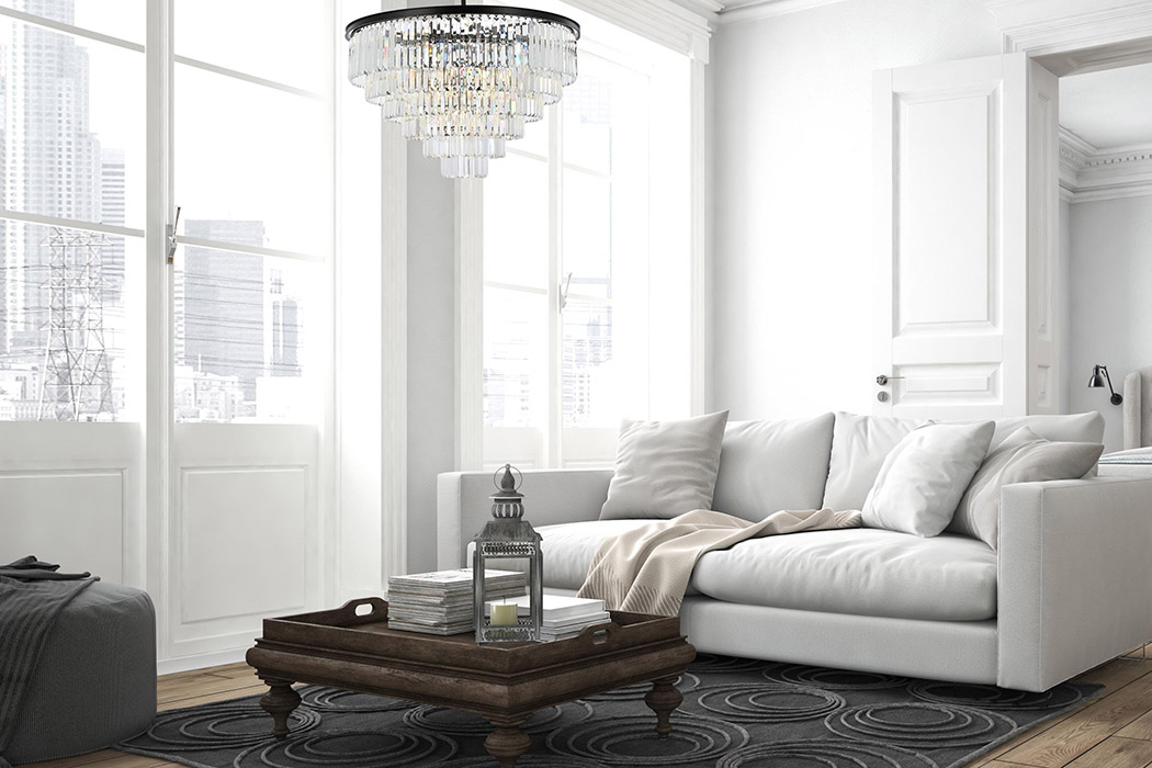Elegant Urban Classic Chandelier - Matte Black, L 44" (1231D44MB-RC)