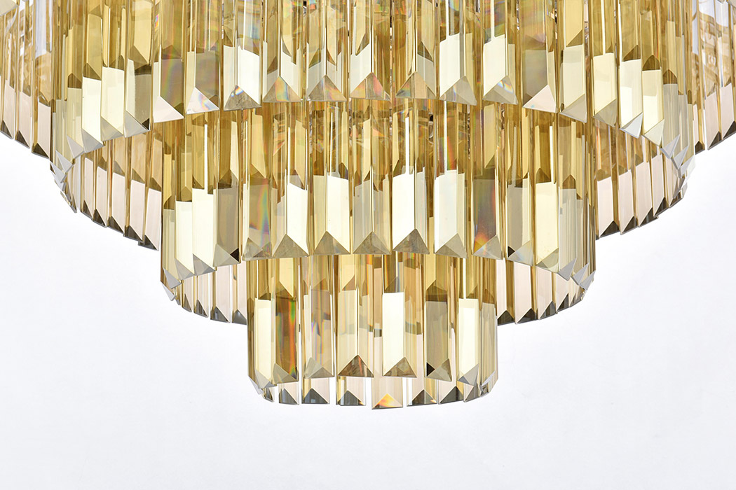 Elegant Urban Classic Chandelier - Polished Nickel/Gold, L 44" (1231D44PN-GT-RC)