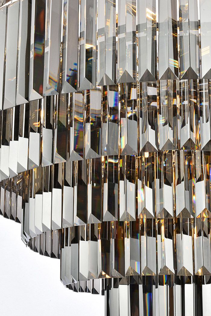 Elegant Urban Classic Chandelier - Polished Nickel/Silver, L 44" (1231D44PN-SS-RC)