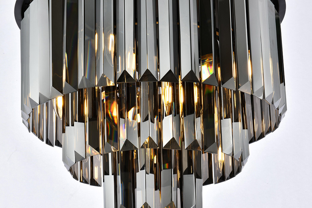 Elegant Urban Classic Flush Mount - Matte Black/Silver, L 20" (1231F20MB-SS-RC)