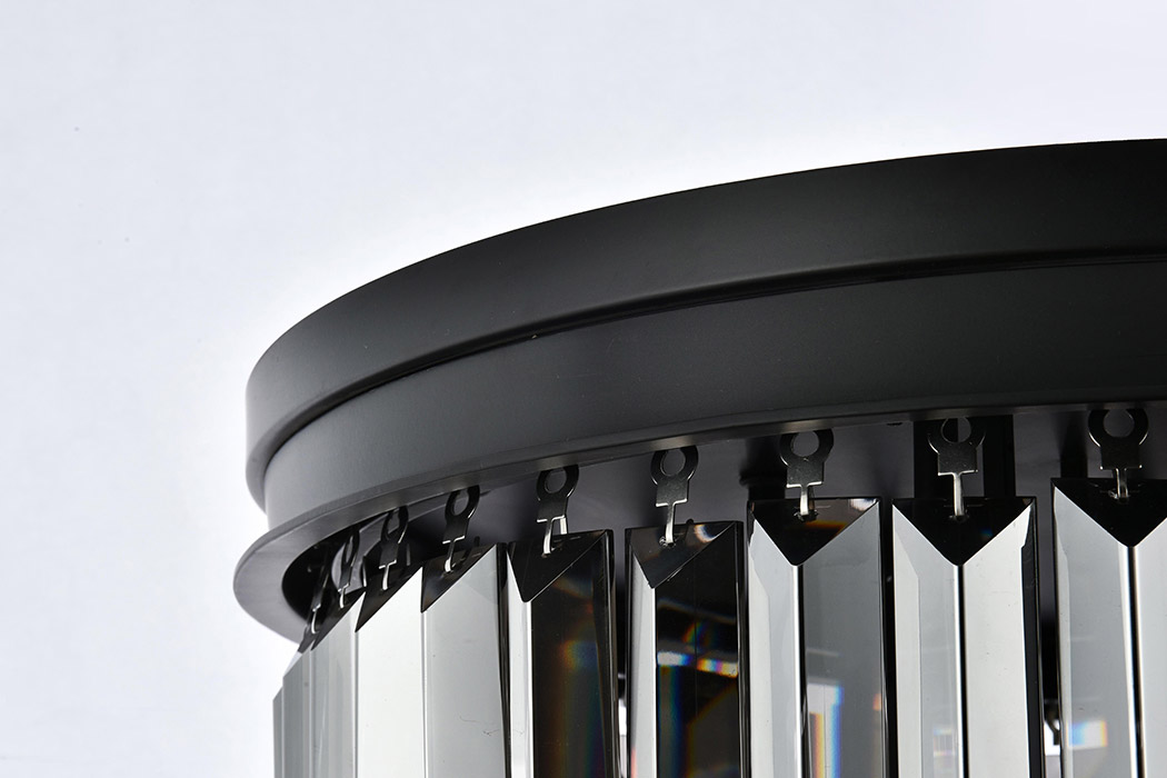 Elegant Urban Classic Flush Mount - Matte Black/Silver, L 20" (1231F20MB-SS-RC)