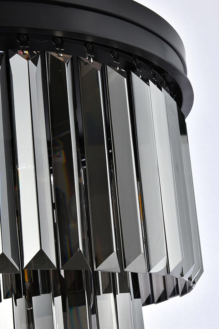Elegant Urban Classic Flush Mount - Matte Black/Silver, L 20" (1231F20MB-SS-RC)