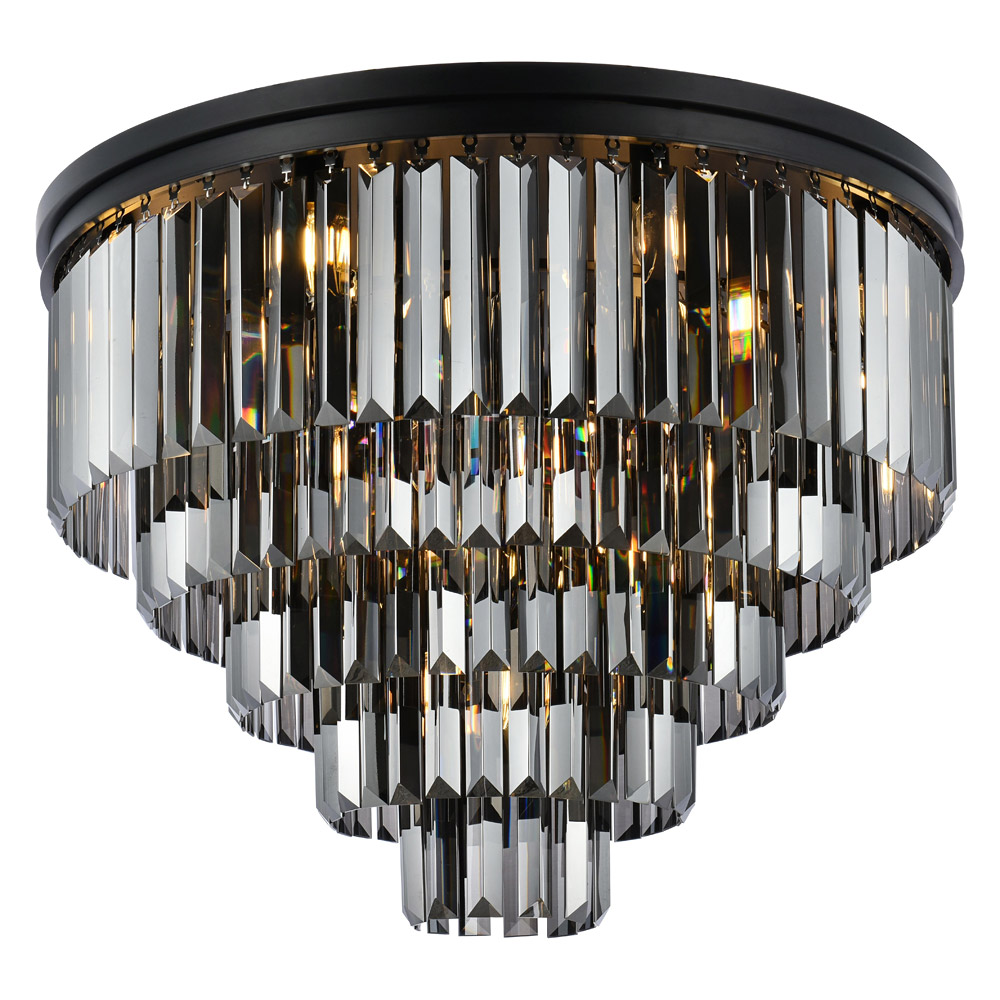 Elegant Urban Classic Flush Mount - Matte Black/Silver, L 32" (1231F32MB-SS-RC)