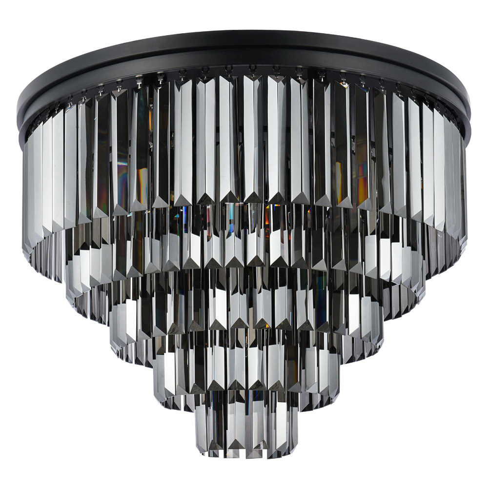 Elegant Urban Classic Flush Mount - Matte Black/Silver, L 32" (1231F32MB-SS-RC)