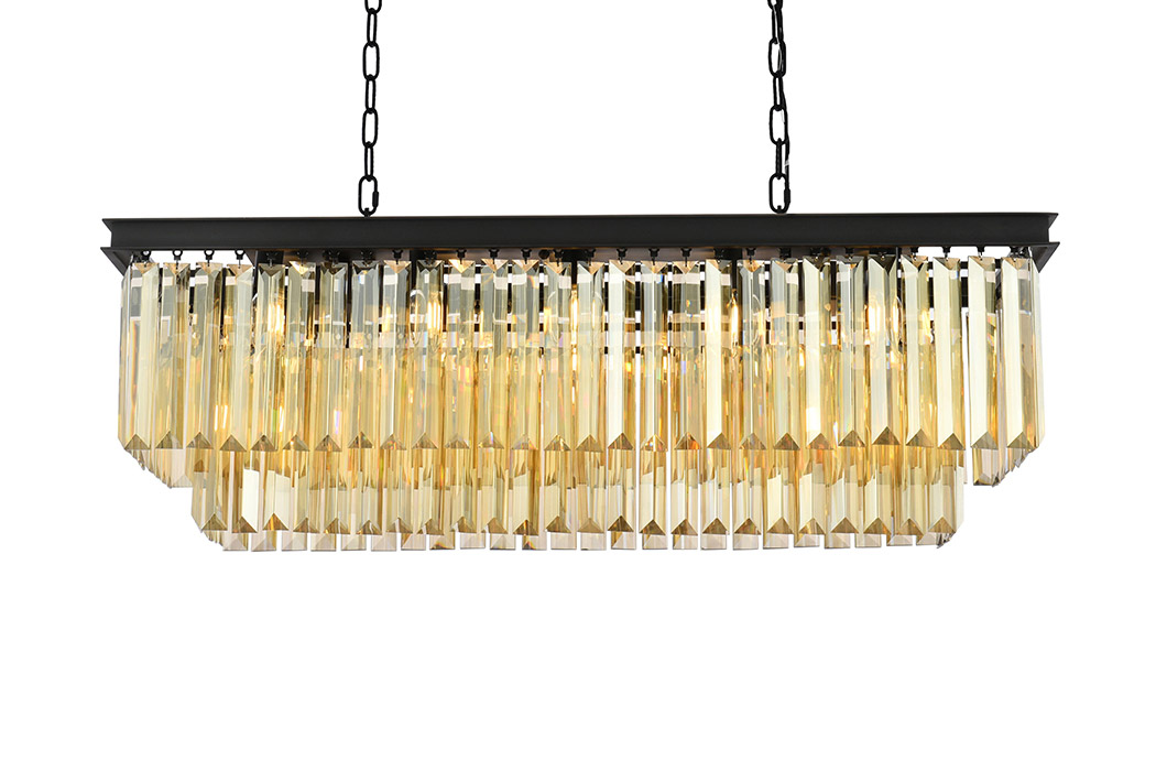 Elegant Urban Classic Chandelier - Matte Black/Gold, L 40" (1232D40MB-GT-RC)