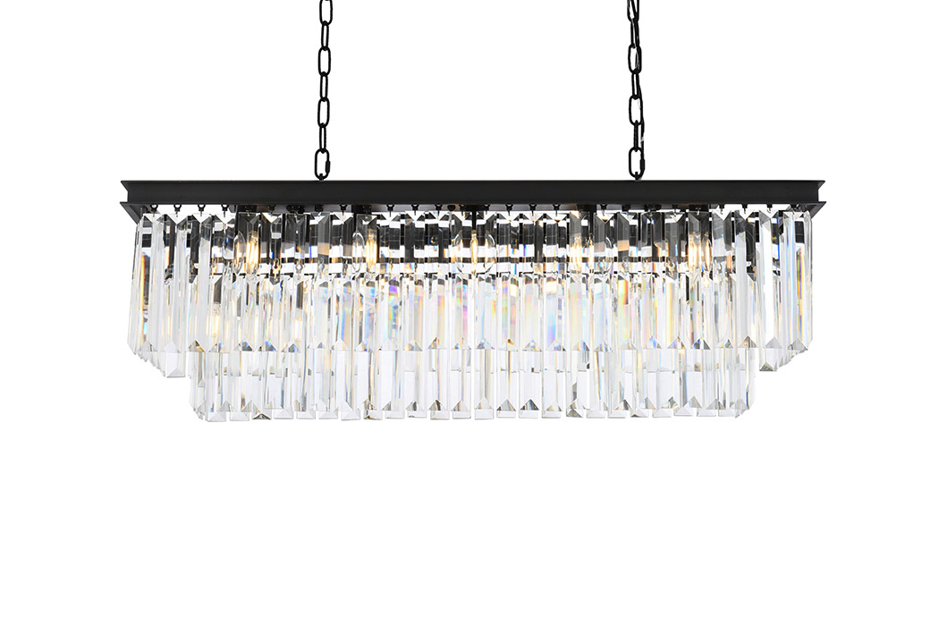 Elegant Urban Classic Chandelier - Matte Black, L 40" (1232D40MB-RC)