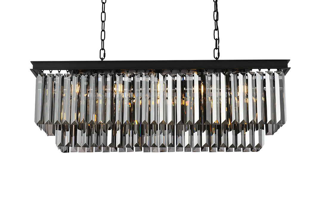 Elegant Urban Classic Chandelier - Matte Black/Silver, L 40" (1232D40MB-SS-RC)