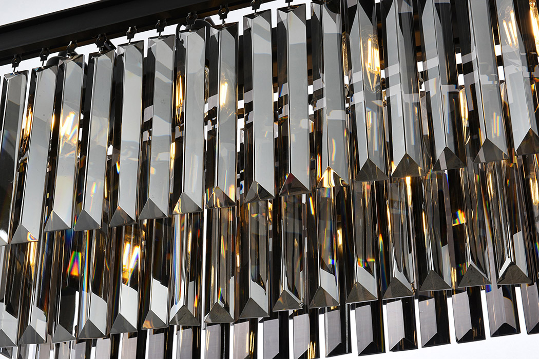 Elegant Urban Classic Chandelier - Matte Black/Silver, L 40" (1232D40MB-SS-RC)