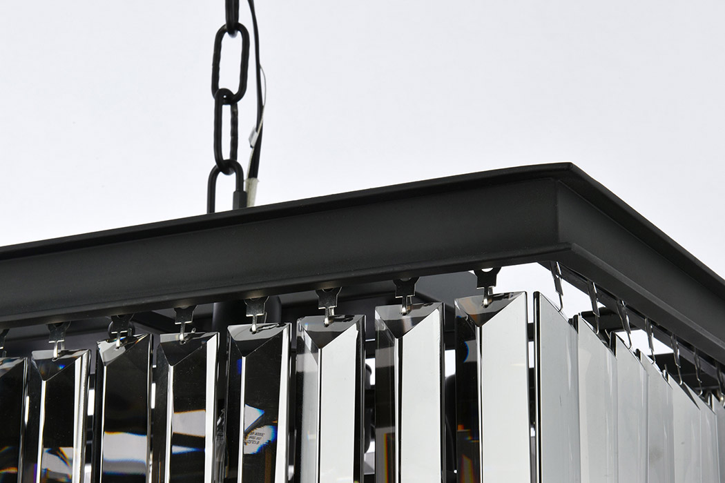 Elegant Urban Classic Chandelier - Matte Black/Silver, L 40" (1232D40MB-SS-RC)