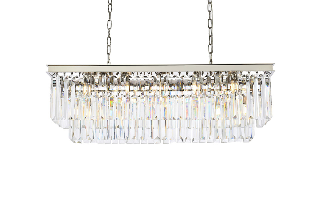 Elegant Urban Classic Chandelier - Polished Nickel, L 40" (1232D40PN-RC)