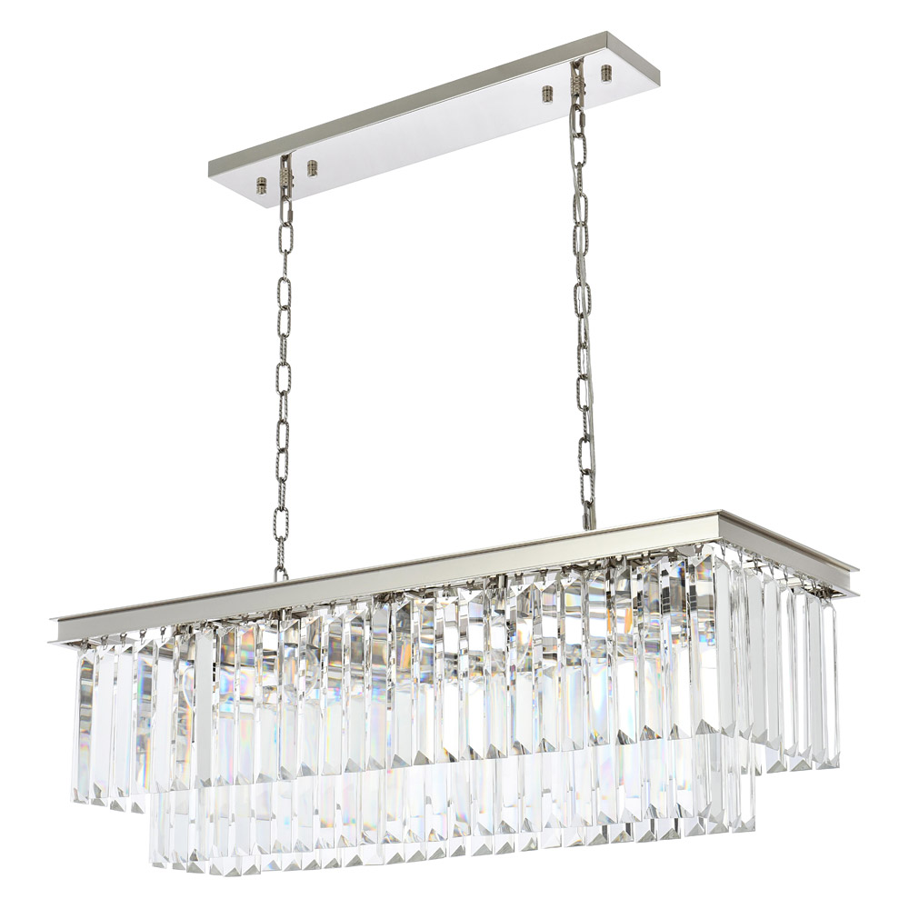 Elegant Urban Classic Chandelier - Polished Nickel, L 40" (1232D40PN-RC)