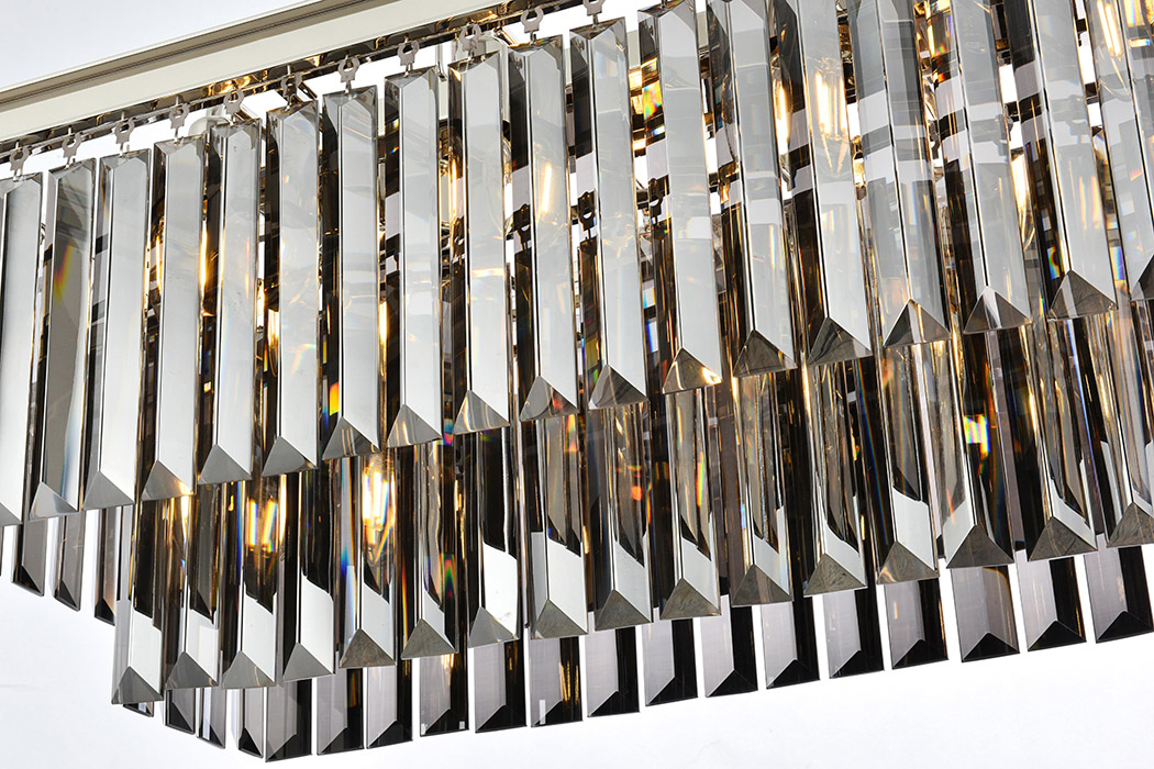 Elegant Urban Classic Chandelier - Polished Nickel/Silver, L 40" (1232D40PN-SS-RC)