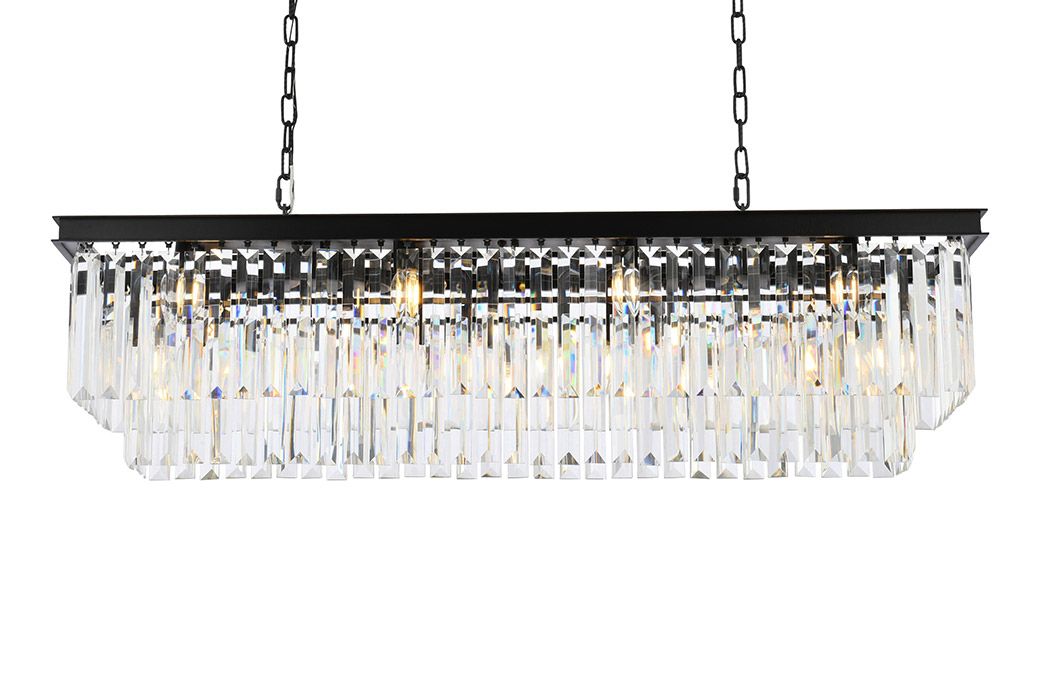 Elegant Urban Classic Chandelier - Matte Black, L 50" (1232D50MB-RC)