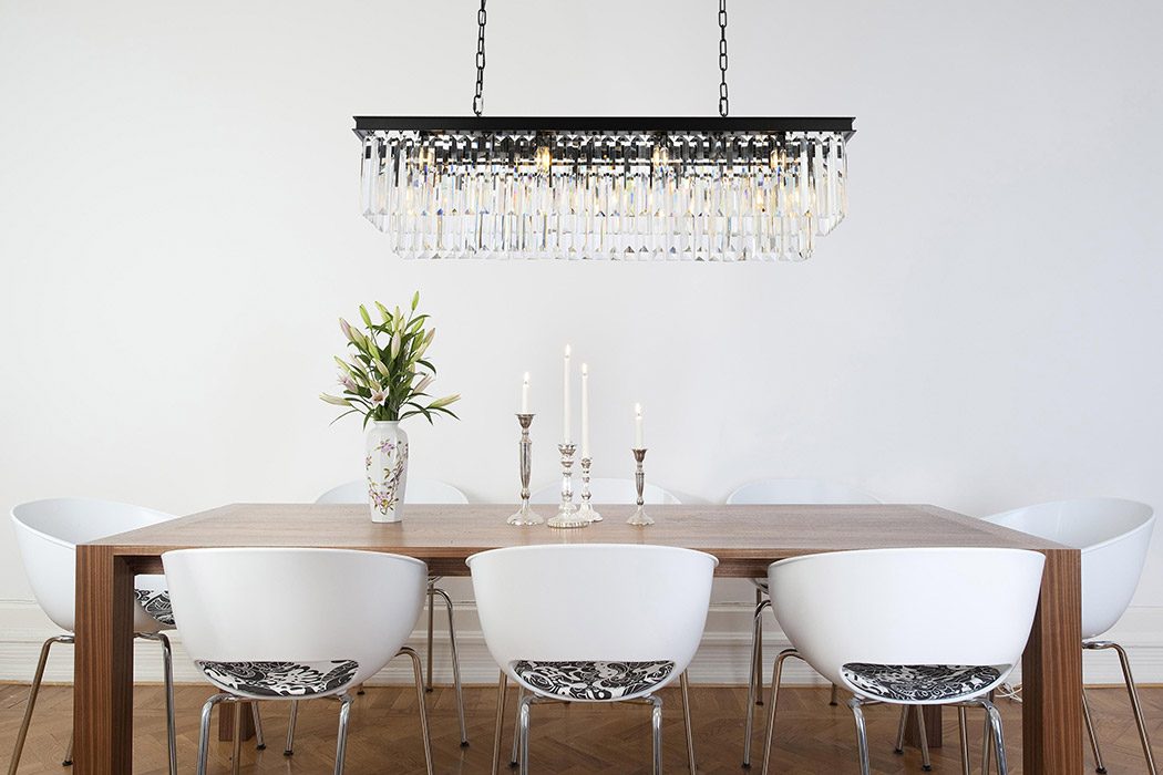 Elegant Urban Classic Chandelier - Matte Black, L 50" (1232D50MB-RC)