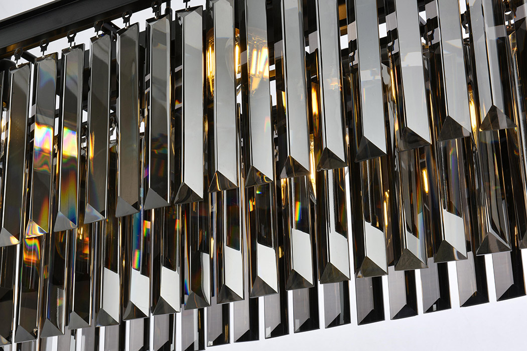 Elegant Urban Classic Chandelier - Matte Black/Silver, L 50" (1232D50MB-SS-RC)