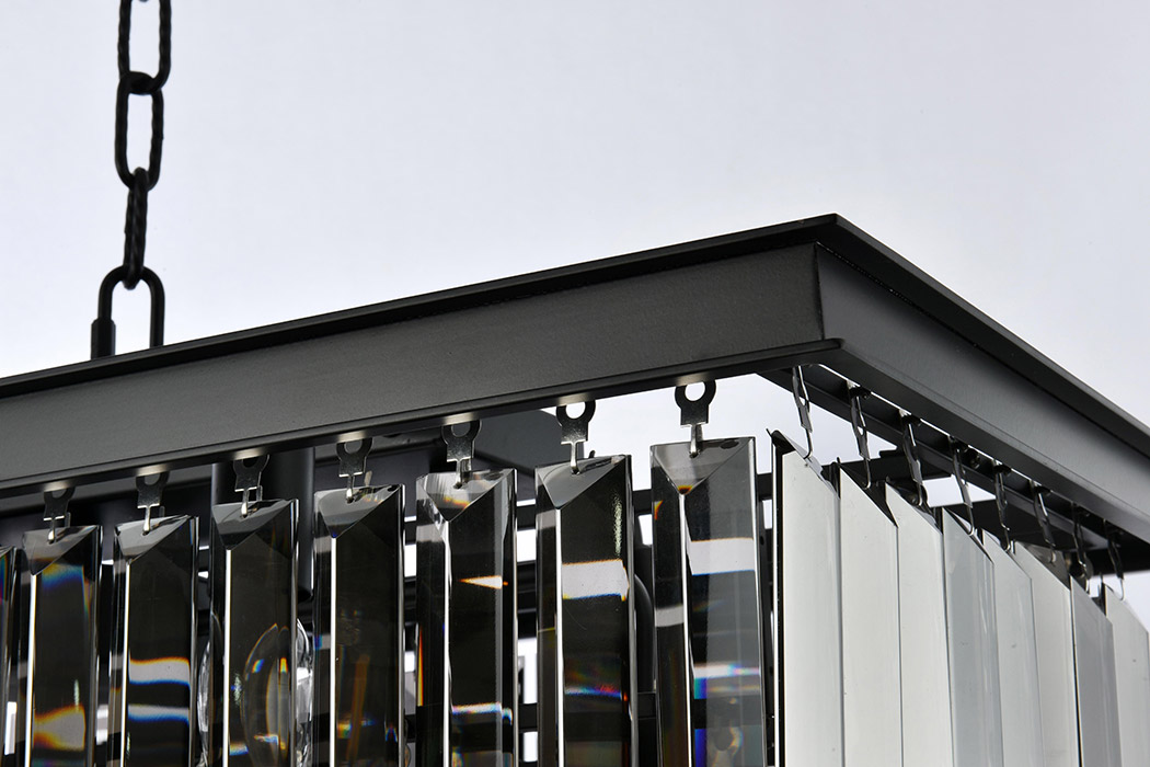 Elegant Urban Classic Chandelier - Matte Black/Silver, L 50" (1232D50MB-SS-RC)