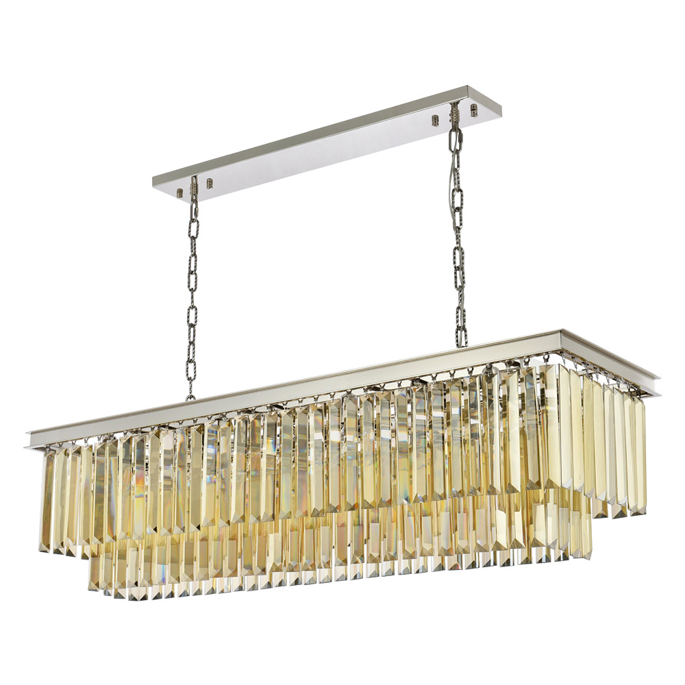 Elegant Urban Classic Chandelier - Polished Nickel/Gold, L 50" (1232D50PN-GT-RC)