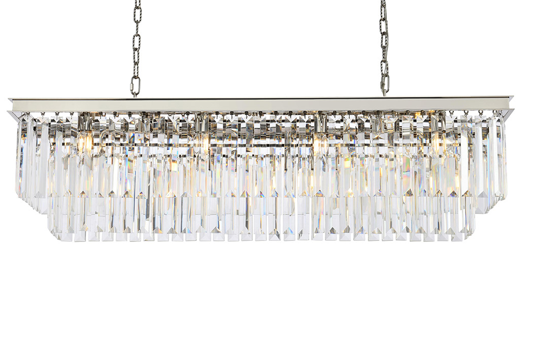 Elegant Urban Classic Chandelier - Polished Nickel, L 50" (1232D50PN-RC)