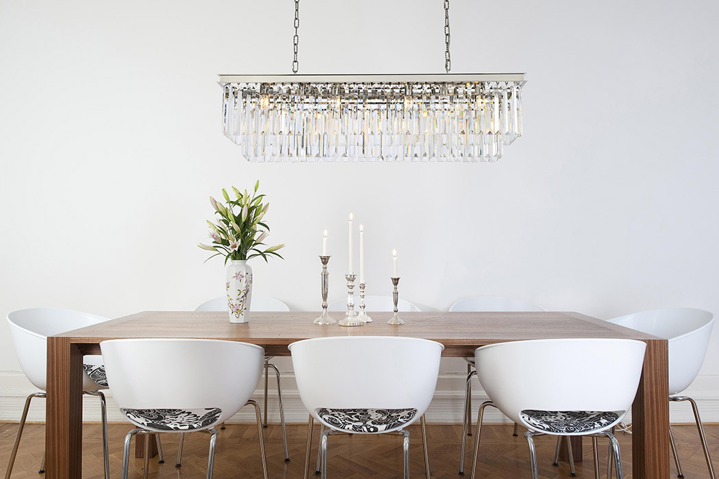 Elegant Urban Classic Chandelier - Polished Nickel, L 50" (1232D50PN-RC)