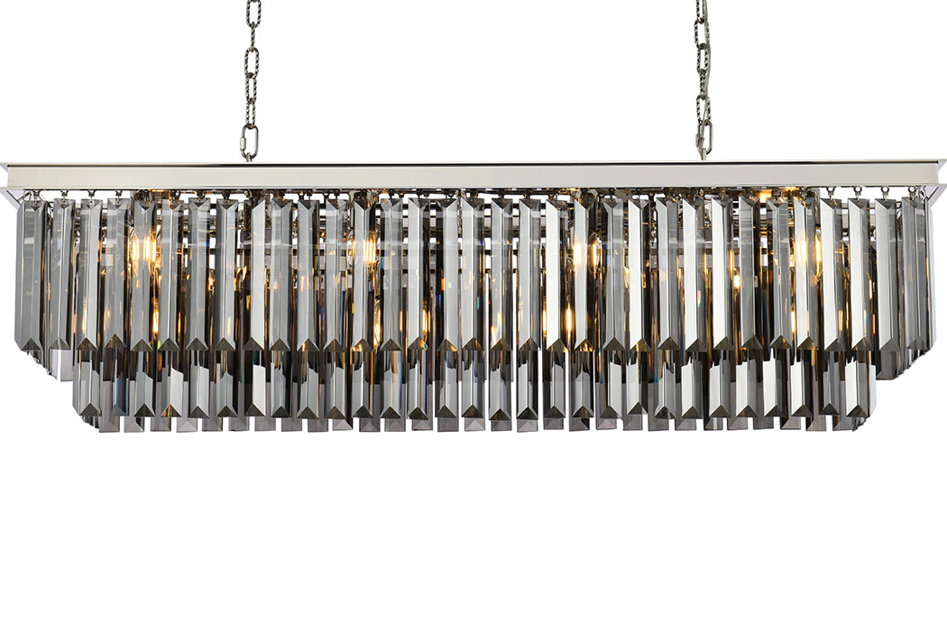 Elegant Urban Classic Chandelier - Polished Nickel/Silver, L 50" (1232D50PN-SS-RC)