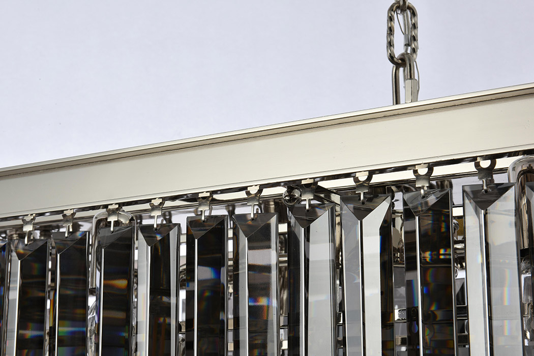 Elegant Urban Classic Chandelier - Polished Nickel/Silver, L 50" (1232D50PN-SS-RC)