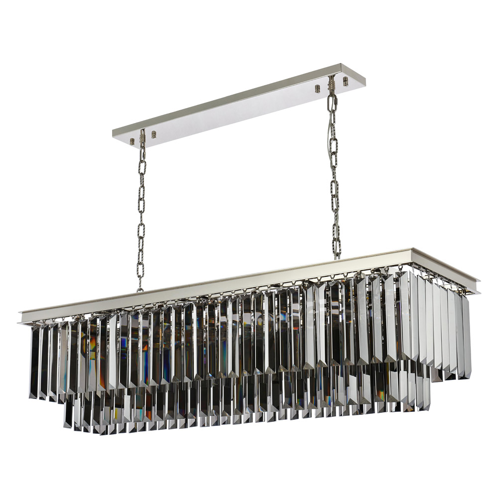 Elegant Urban Classic Chandelier - Polished Nickel/Silver, L 50" (1232D50PN-SS-RC)