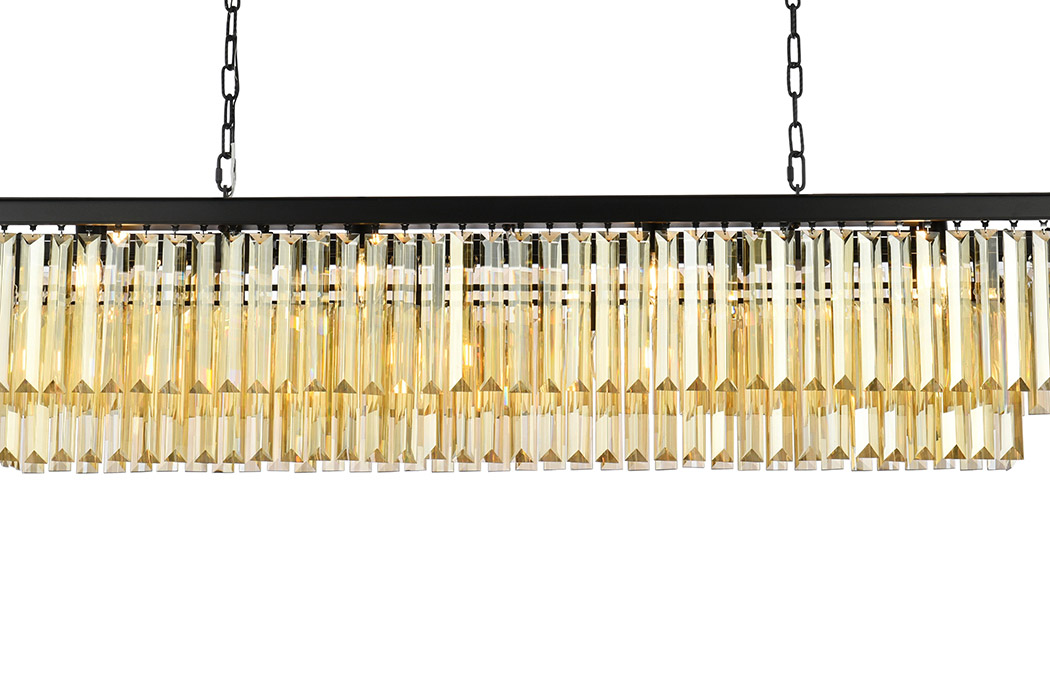Elegant Urban Classic Chandelier - Matte Black/Gold, L 60" (1232D60MB-GT-RC)