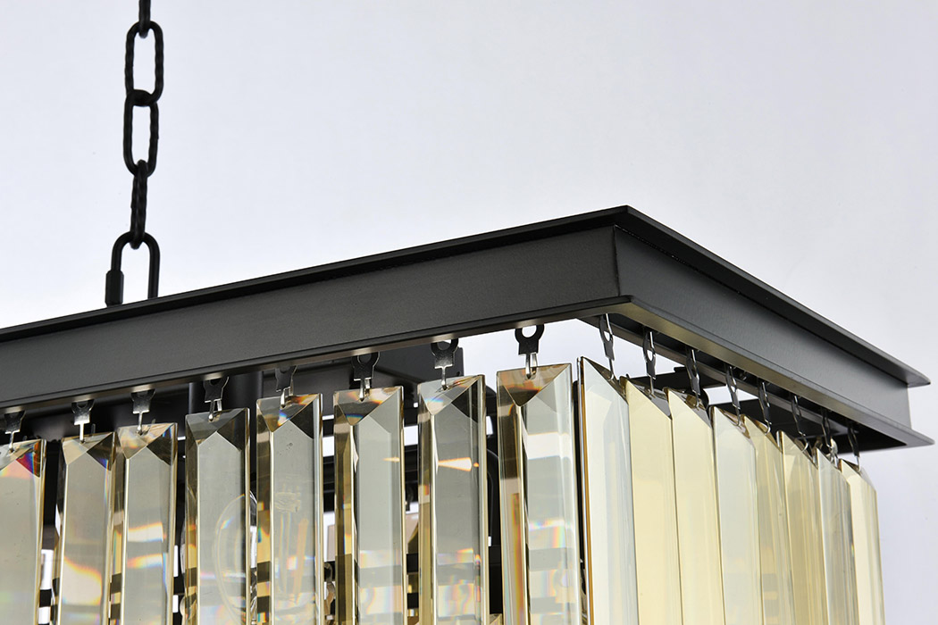 Elegant Urban Classic Chandelier - Matte Black/Gold, L 60" (1232D60MB-GT-RC)